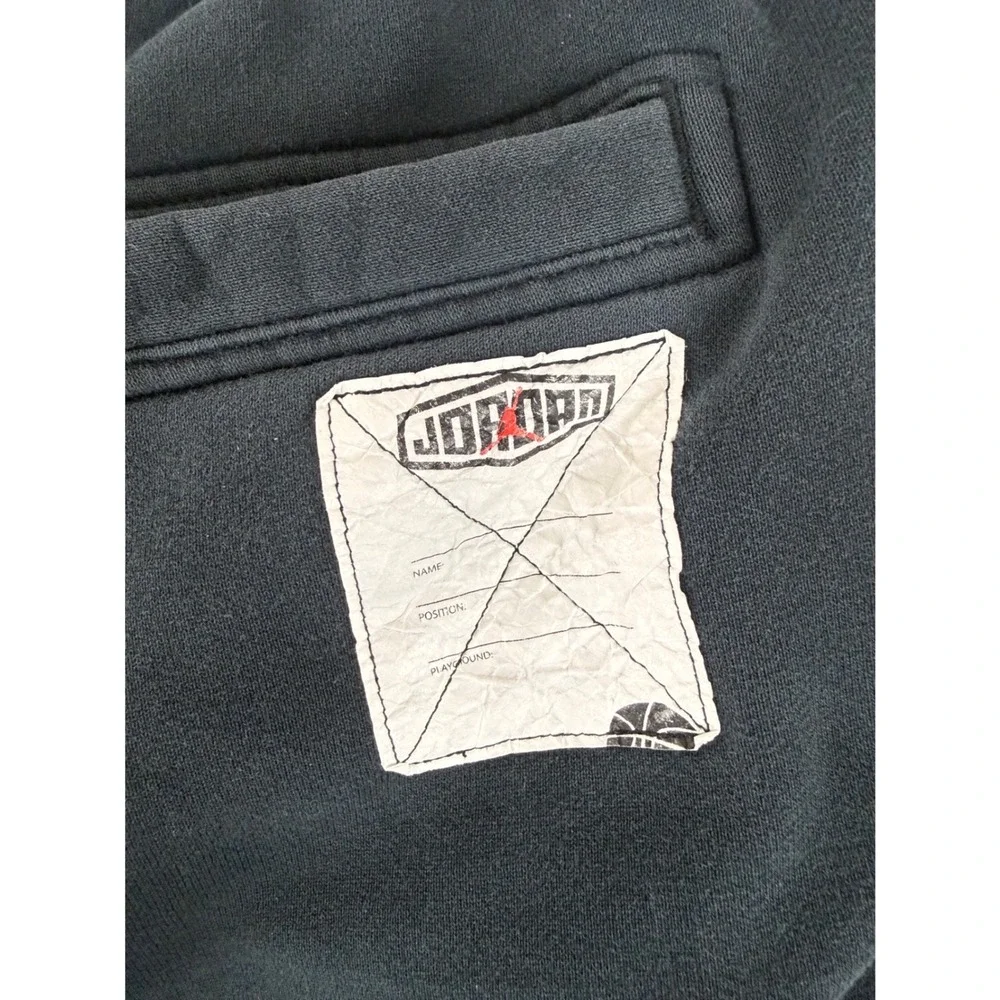 Jordan Sweatpants Mens‎ Large Black Graphic Jumpman Joggers Fleece Faded